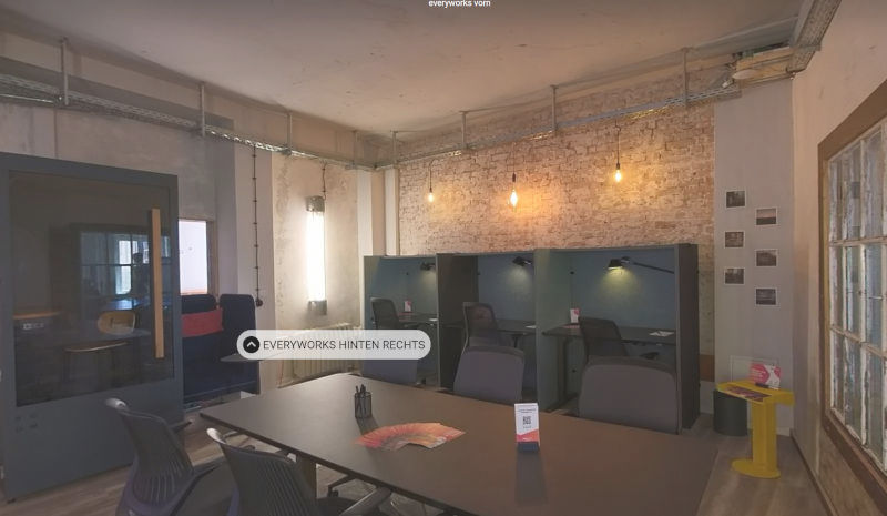 Link zur 360° Aufnahme des Bereiches everyworks im KrämerLoft Erfurt