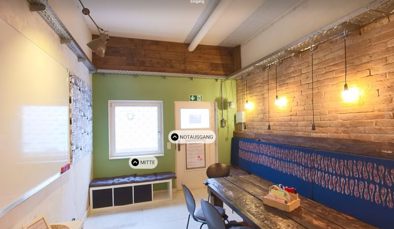 Link zu 360° Aufnahme der Kleinen Denkerei im KrämerLoft Erfurt