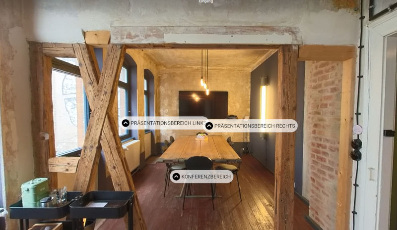 Link zur 360° Aufnahme des Konferenzcontainers im KrämerLoft Erfurt