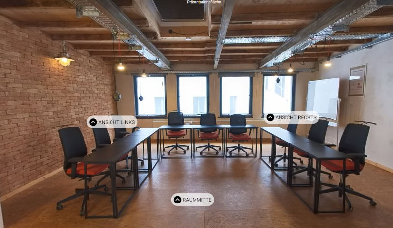 Link zur 360° Aufnahme der Kreativwerkstatt im KrämerLoft Erfurt